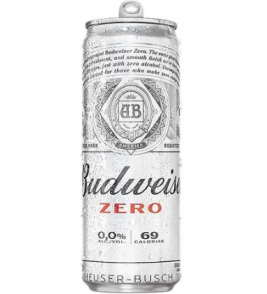 CERVEJA BUDWEISER ZERO ALCOOL SLEEK 350ML